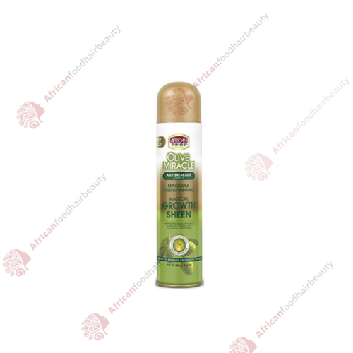  African Pride Olive Miracle Growth Sheen Spray 8oz- africanfoodhairbeauty