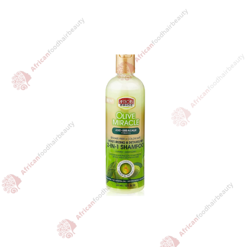  African Pride Olive Miracle 2-in-1 Shampoo and Conditioner 12oz- africanfoodhairbeauty