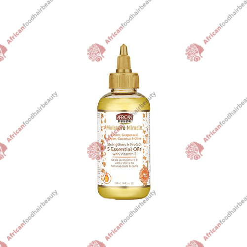 African Pride Moisture 5 Essential Oils With Vitamin E 4oz - africanfoodhairbeauty