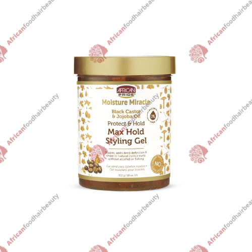 African Pride Moisture Miracle Max Hold Styling Gel 18oz - africanfoodhairbeauty