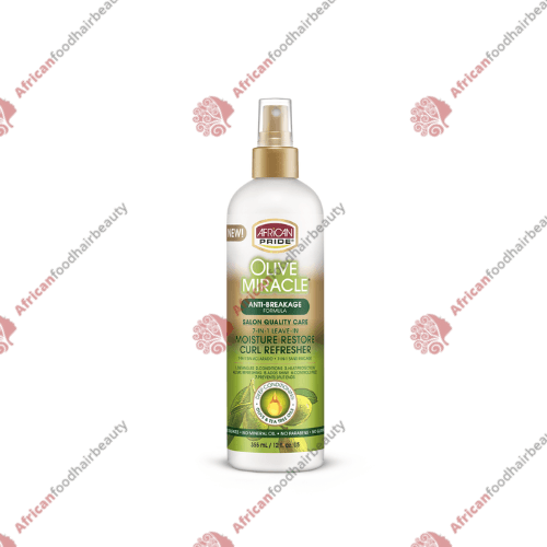 African Pride Olive Miracle Moisture Restore Curl Refresher 12oz - africanfoodhairbeauty