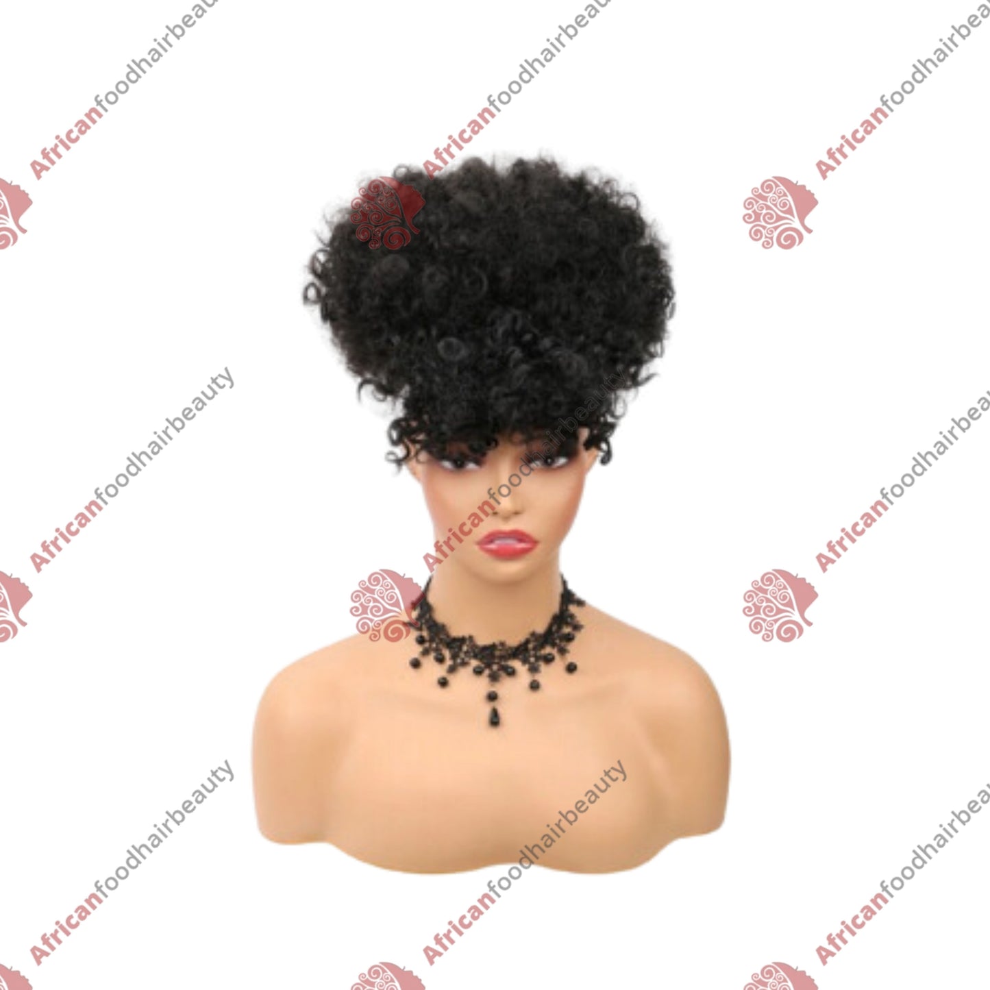 Afro Puff Ponytail with Bangs