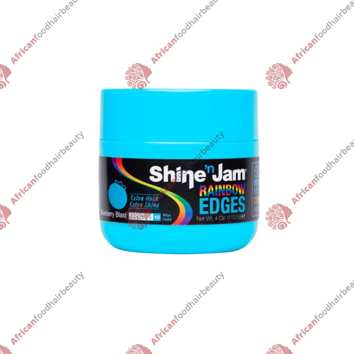 Ampro Shine' n Jam Rainbow Edges - Blueberry Blast 4oz - africanfoodhairbeauty