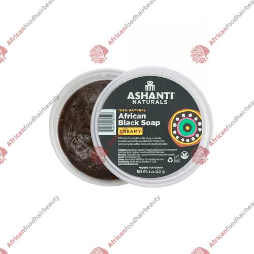 Ashanti Naturals African Black Soap Creamy 8oz - africanfoodhairbeauty