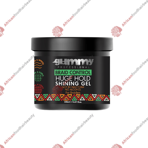 Gummy Braid Control Huge Hold Shining Gel 16.91oz -africanfoodhairbeauty