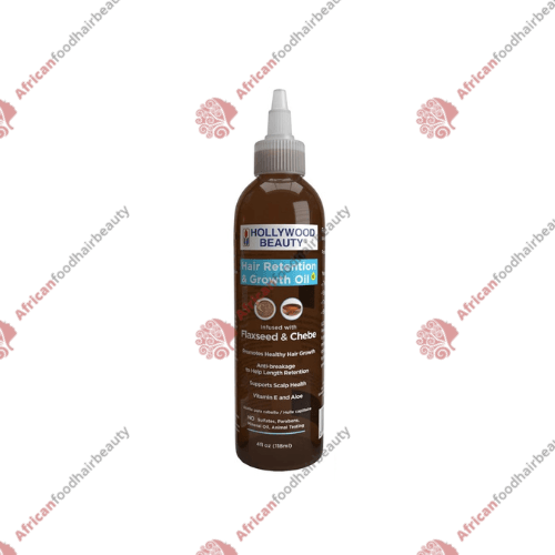 Hollywood Beauty Growth Oil Flaxseed & Chebe 4oz - africanfoodhairbeauty