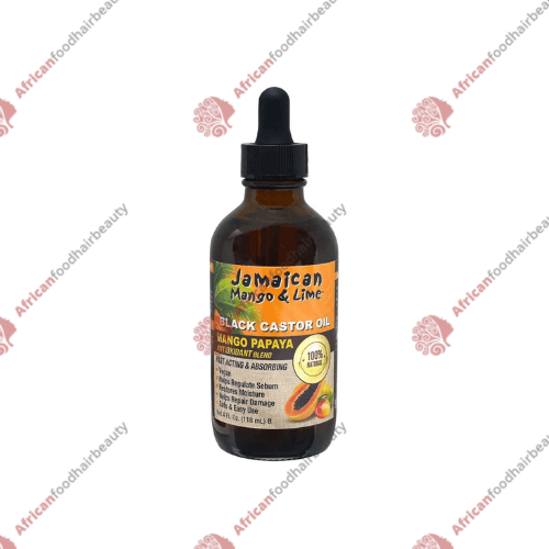 Jamaican Mango & Lime Black Castor Oil Mango Papaya 4oz - africanfoodhairbeauty