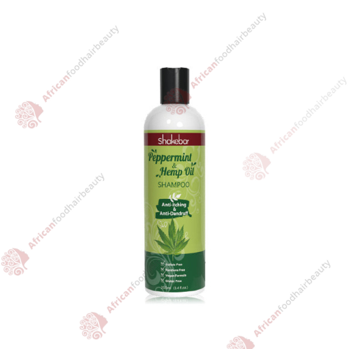 Shakebar Peppermint & Hemp Oil Shampoo 8.45oz- africanfoodhairbeauty