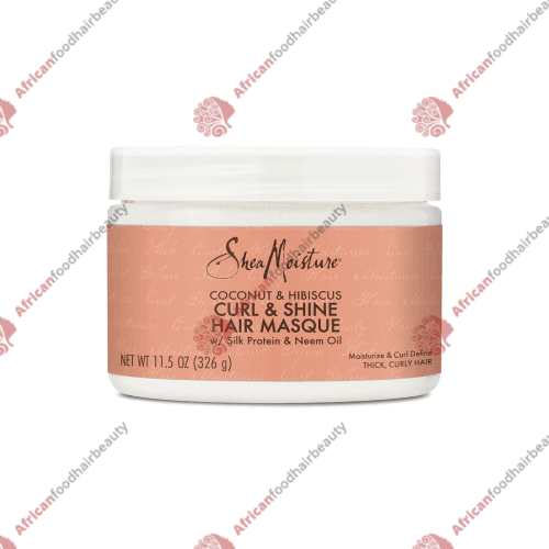 Shea Moisture Coconut & Hibiscus Curl & Shine Hair Masque 11.5oz - africanfoodhairbeauty