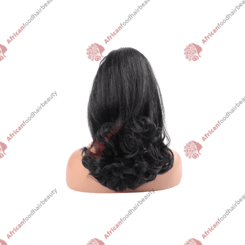 Yaki Straight With Low Curls Ponytail 16" - africanfoodhairbeauty