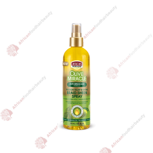 African Pride Olive Miracle Braid Sheen Spray 12oz - africanfoodhairbeauty