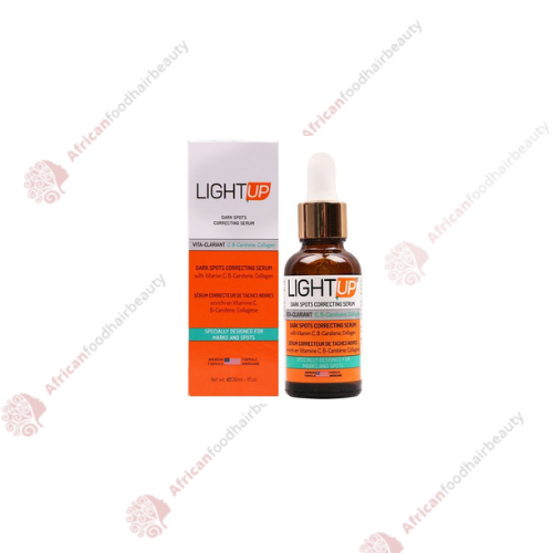 Light-Up Dark Spot Correcting serum With Vitamin C, B-Carotene & Collagen 1oz - africanfoodhairbeauty