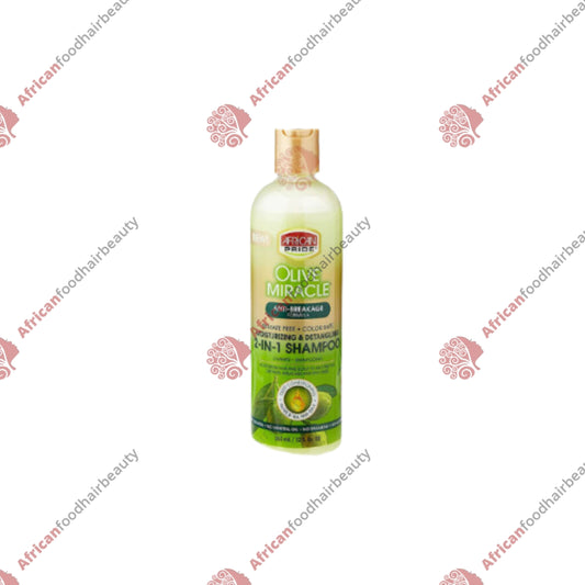 African Pride Olive Miracle 2-in-1 Shampoo and Conditioner 12oz