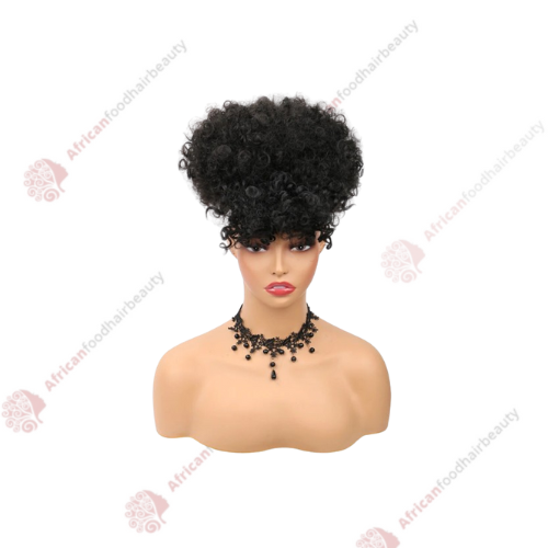 Afro Puff Ponytail with Bangs