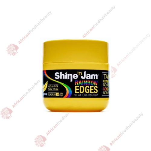 Ampro Shine' n Jam Rainbow Edges - Banana Pudding 4oz - africanfoodhairbeauty