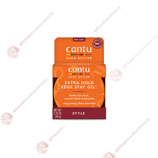 Cantu Extra Hold Edge Stay Gel 2.25 oz - africanfoodhairbeauty