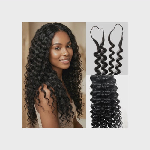 Miracle Knots Feather Crochet Deep Wave 100% Human Hair - africanfoodhairbeauty